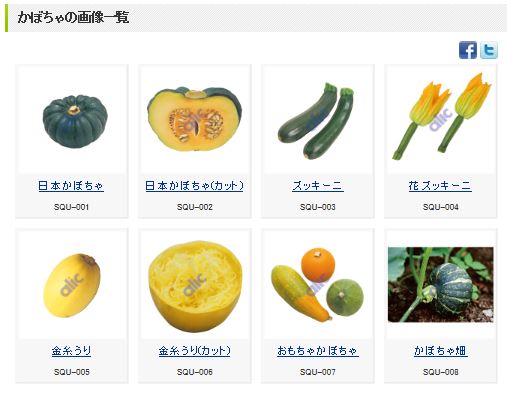 画像貸出しコーナーのかぼちゃのページ