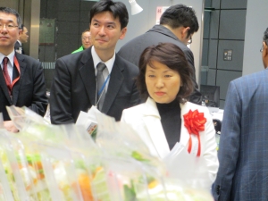 視察されるあべ副大臣