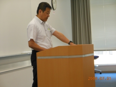 鹿児島県農産園芸課厚ヶP英俊技術主幹によるあいさつ