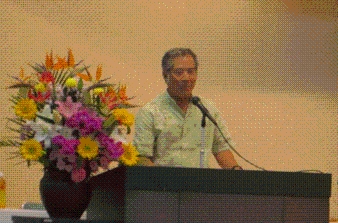 國吉氏による活動事例発表の様子