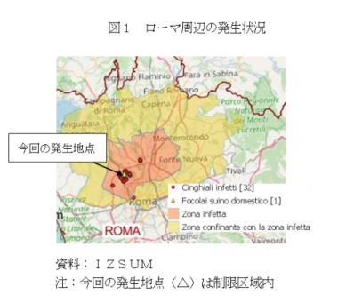  図1　ローマ周辺の発生状況